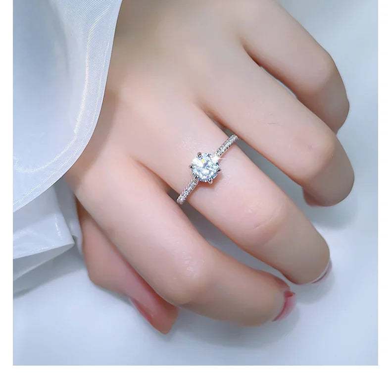 Flash Super Realistic Carat 925 Silver Couple Diamond Ring