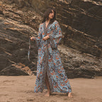 Vacation Beach Coat Rayon Printed Sunscreen Cardigan Vacation Bikini Cover Bella Mia