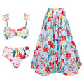 Split Conservative Swimsuit Printing V Iron Mesh Wrap Skirt Set Swimsuit Bella Mia
