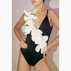 Siamese Conservative Covering Belly Thin Backless Sexy Skirt Swimsuit Women Chiffon Beach Bella Mia
