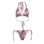 Summer Sexy Sexy Leopard Print Floral Print Halter Banded Bikini Two Piece Sets Women Bella Mia