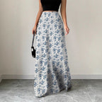 Women Clothing Satin Satin Dress Skirt Women Summer Artificial Silk Long Skirt High Sense Bella Mia