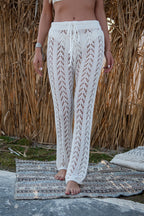 Hollow Out Cutout Out Hand Crochet Loose Wide Trousers Vacation Beach Pants Trousers Bella Mia