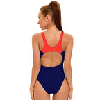 One Piece Swimsuit Women Color Matching Sports Swimsuit Conservative Slim Looking Belly Covering Bella Mia