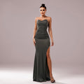 Women Clothing Chest Wrapped off Neck Slim Fit Sheath Cocktail Fishtail Evening Dress Bella Mia