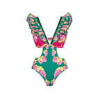Ruffled One Piece Swimsuit Vacation Women Bella Mia