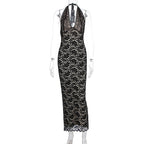 Summer Women Clothing Sexy Halter Lace Split Slim Slimming Dress Bella Mia