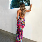 Summer Women Clothing Halter Sexy See through Backless Slim Fit Sheath Dress Bella Mia