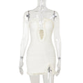 Summer Type Hip Elegant Sexy Mechanism Hollow Out Cutout Split Dress Women Bella Mia