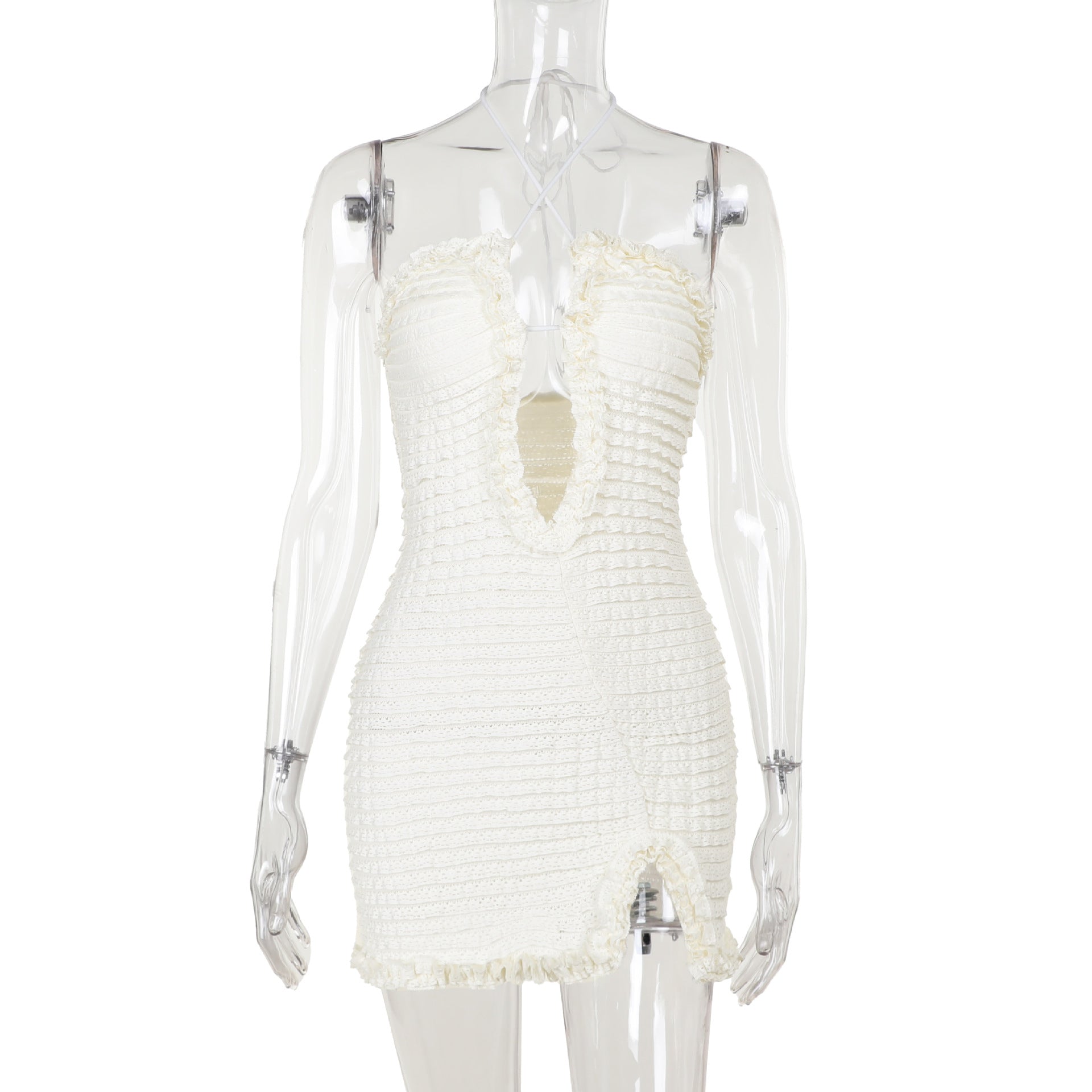 Summer Type Hip Elegant Sexy Mechanism Hollow Out Cutout Split Dress Women Bella Mia