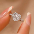 Heart 1ct Moissanite 999 Sterling Silver Ring