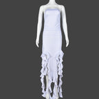 Women Clothing Summer Hollow Out Cutout out Cropped Wave Lace Bandeau Sexy Dress Bella Mia