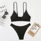 Swimsuit Women Split Three Point Solid Color Special Fabric Internet Celebrity Bikini Bella Mia