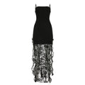 Women Clothing Summer Sexy Lace See through Tube Top off Neck Ribbon Irregular Asymmetric Dress Bella Mia