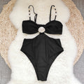 Pure Black Tube Top One Piece High Waist Bikini Swimsuit Women Sexy Backless Bella Mia