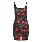 Autumn Winter Sexy Backless Slim Fit Printed Sequin Slip Dress Sexy Hip Bella Mia