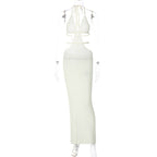 Sexy Pure Want to Hang Neck Wrapped Chest Hollow Out Stitching Lace up Dress for Women Bella Mia
