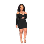 Sexy Slim Fit All Match Off The Shoulder Strap Mini Sheath Dress Bella Mia