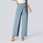Workwear Women Work Pant Casual Texture Wide Leg Professional Trousers Belt Pants Bella Mia
