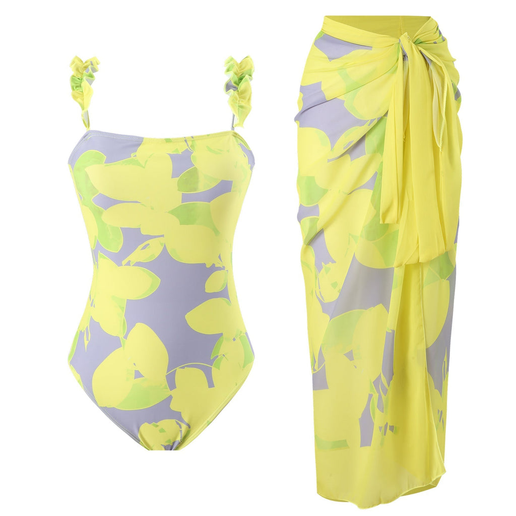 One Piece Sexy Swimsuit Women Slimming Chiffon Skirt Swimsuit Outfit Bella Mia