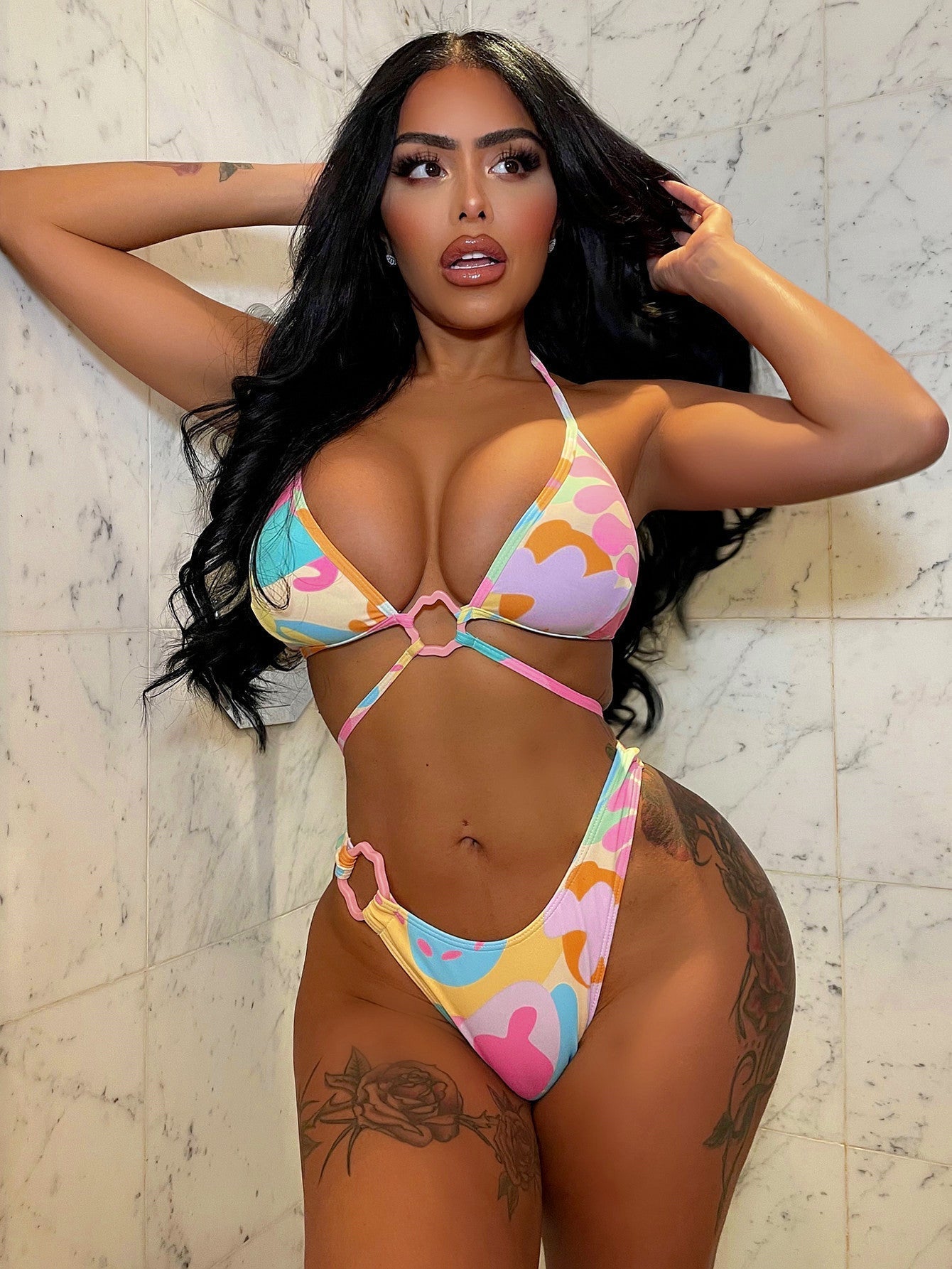 Outer Single Swimsuit Bikini Printed Sexy Bikini Women Seperated Swimwear Triangle Bikini Bella Mia