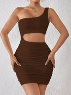 Dress Sexy Shoulder Belt Faux Two Piece Hip Dress Bella Mia