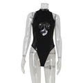 Sexy Women Clothing Sleeveless Half Turtleneck High Waist Lace Stitching Skinny Hollow Out Cutout out Temptation High Elastic Jumpsuit for Women Bella Mia