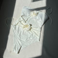 Drawstring Hollow Out Cutout Out Solid Color Rose Sling Swimsuit Bikini Bikini Bella Mia