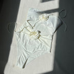 Drawstring Hollow Out Cutout Out Solid Color Rose Sling Swimsuit Bikini Bikini Bella Mia