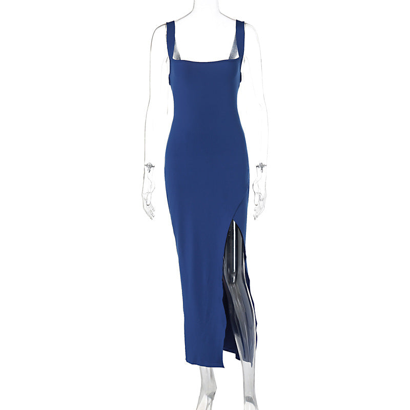 Summer Slim Fit Elegance Sleeveless Split Backless Sling Sheath Women Clothing Dress Bella Mia