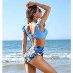 Women High Waist Bikini Sexy Ruffles Swimsuit Swimwear Bella Mia