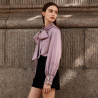 French Intellectual High Grade Lace up Shirt Autumn Minority All Match Shirt for Women Bella Mia