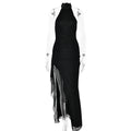 Sexy Women Wear Autumn Sexy Sleeveless Halter Backless Slim Fit Slit Dress Bella Mia