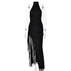 Sexy Women Wear Autumn Sexy Sleeveless Halter Backless Slim Fit Slit Dress Bella Mia