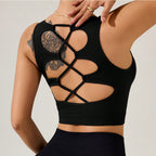 Outdoor Sports High Strength Fitness Vest Sports Back Shaping Underwear Yoga Jacket Four Sided Elastic Bella Mia
