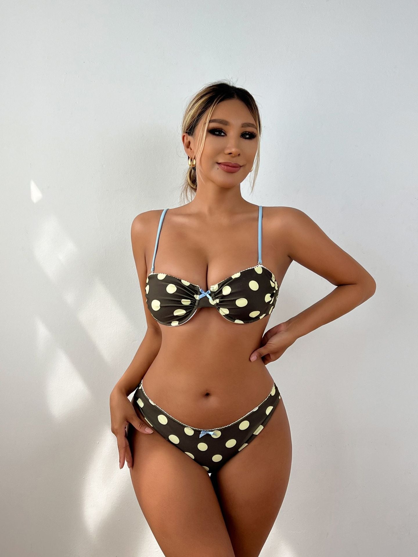 Detachable Shoulder Strap Lace Dot Bikini Swimsuit Bella Mia