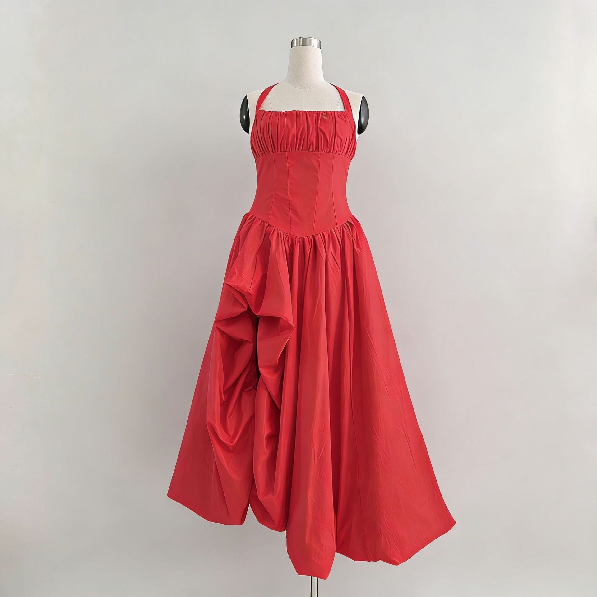 Elegant Retro Halter Tube Top Maxi Dress Waist Slimming Three Dimensional Floral Dress Women Bella Mia