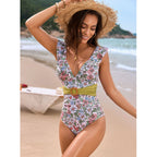 Swimsuit Back Lace Swimsuit Flounced Belt One Piece Swimsuit Bella Mia