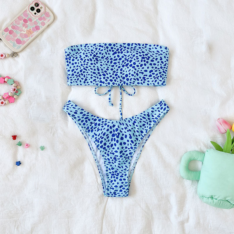 Tube Top High Waist Swimsuit Backless High Waist Floral Bikini Beach Women Swimsuit Bikini Bella Mia