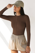 Women Clothing Jumpsuit Skinny Knitted Top Jumpsuit Zipper Top Shorts Bella Mia