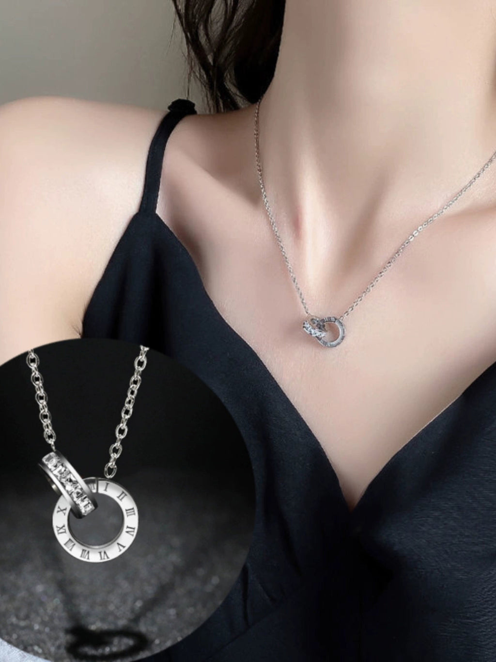 Roman Numerals Titanium Steel Rose Gold Ornament Necklace Luxlife Brands