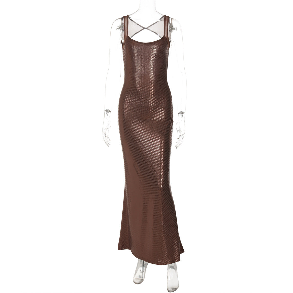Summer Women Clothing Sexy Backless Mesh Stitching Socialite Slim Dress