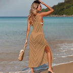 Knitted Crochet Beach Cover up Sexy Cutout Seaside Vacation Sun Protection Shirt Beach Cover Up Bella Mia
