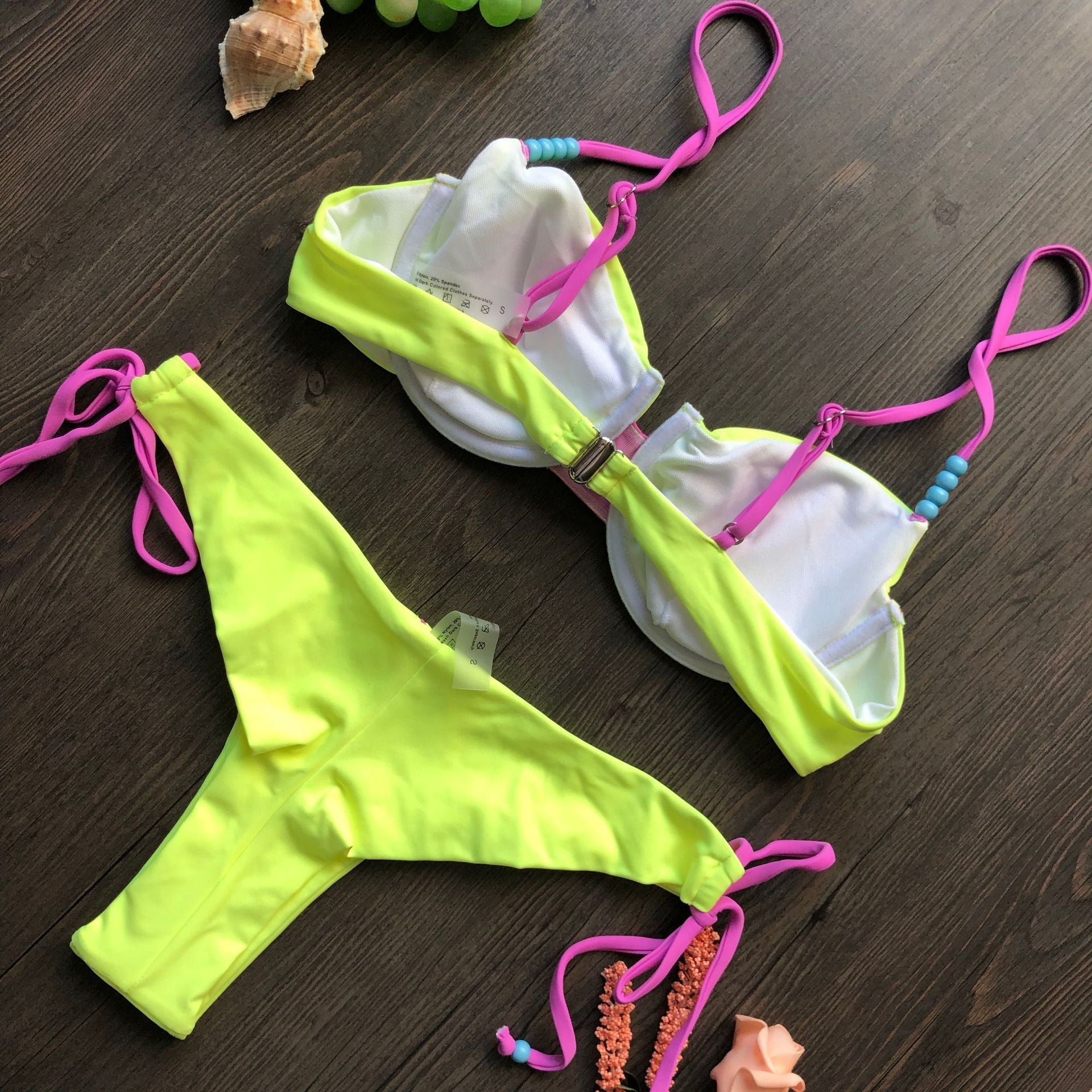 Sexy Sunken Stripe Split Bikini Women Swimsuit Bella Mia