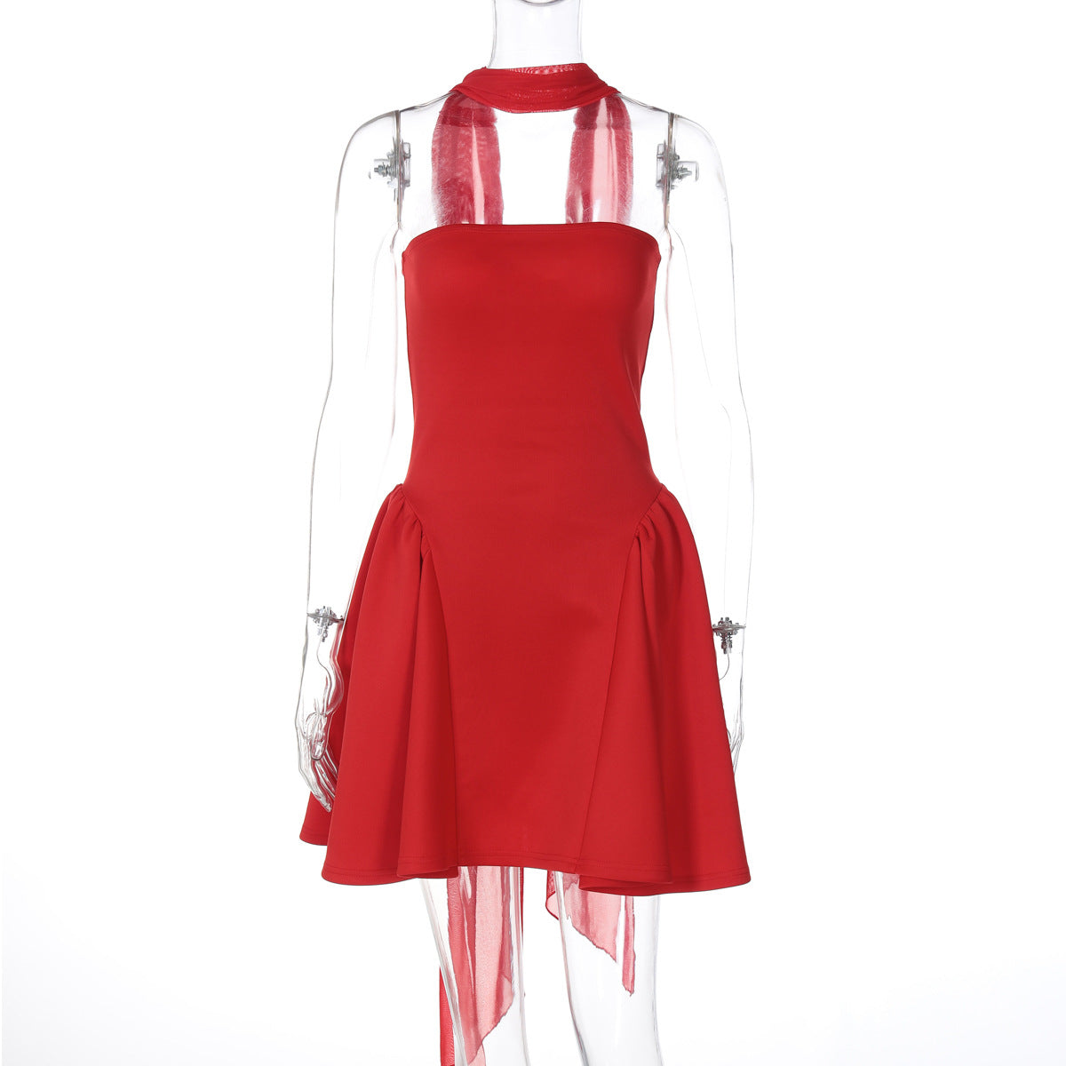 Women Clothing Winter Sexy Back Zipper Tube Top Short Type Dress Bella Mia