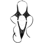 Nightclub Sexy Backless Game Clothes Patent Leather Sexy Jumpsuit Bella Mia