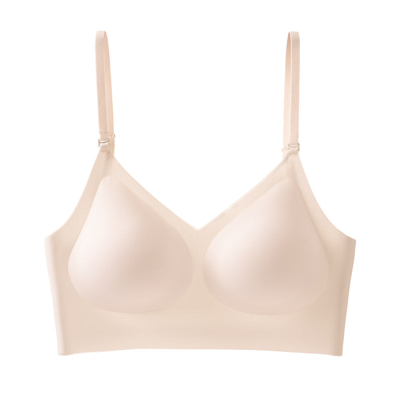 Summer French Seamless Bare Back Underwear Women Thin U Shaped Beauty Back Halter Invisible Multiple Wear Comfortable Bra Bella Mia