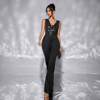 Women Casual Waist Tight Women Jumpsuit Loose Wide Leg Sequ Jumpsuit Bella Mia