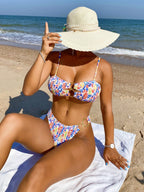 Bikini Open Back Swimsuit Floral Swimsuit Women Tie Dye Swimsuit Sexy Bella Mia