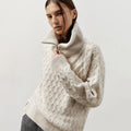 Turtleneck Half Zipper Sweater Women Autumn Winter Korean Lazy Knitwear Thick Needle Woven Sweater Bella Mia